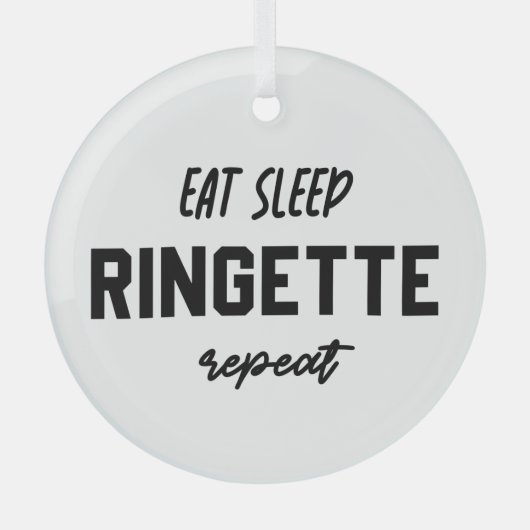 Eat Sleep Ringette Ringette Player Ringette Player Glas Ornament (Voorkant)
