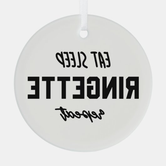 Eat Sleep Ringette Ringette Player Ringette Player Glas Ornament (Achterkant)