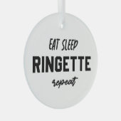 Eat Sleep Ringette Ringette Player Ringette Player Glas Ornament (Voorkant Rechts)