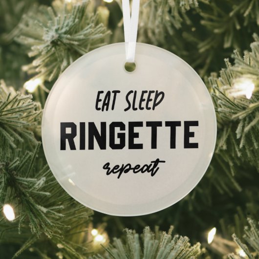 Eat Sleep Ringette Ringette Player Ringette Player Glas Ornament (Insitu)