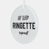 Eat Sleep Ringette Ringette Player Ringette Player Glas Ornament (Voorkant links)
