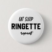Eat Sleep Ringette Ringette Player Ringette Player Ronde Button 5,7 Cm (Voorkant)