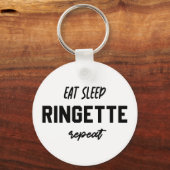 Eat Sleep Ringette Ringette Player Ringette Player Sleutelhanger (Voorkant)
