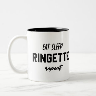 Eat Sleep Ringette Ringette Player Ringette Player Tweekleurige Koffiemok