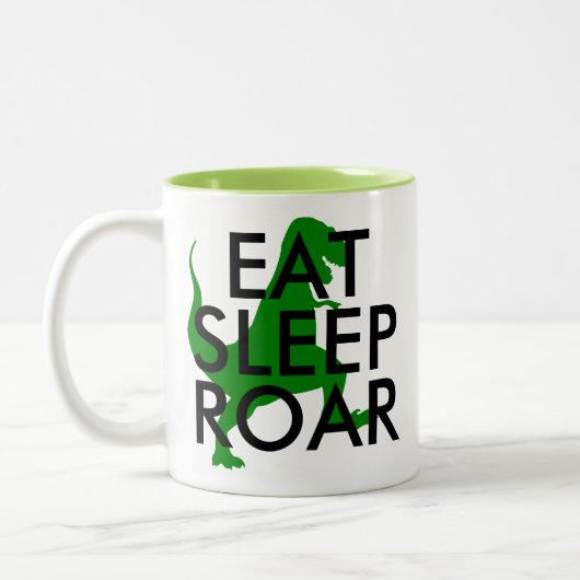 Eat Sleep Roar Dinosaur mok | Cute Gezegde Kinder (Links)