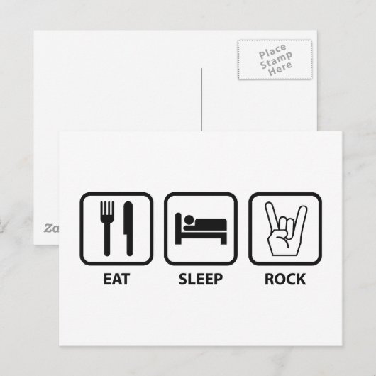 Eat Sleep Rock Briefkaart (Voorkant / Achterkant)