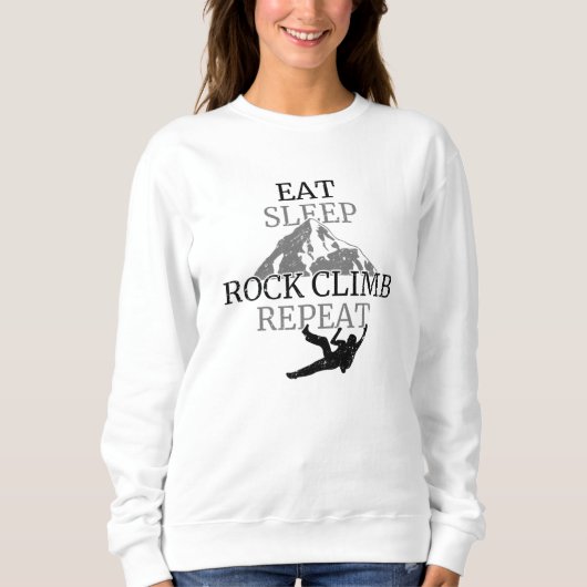 Eat Sleep Rock Klib Herhalen Trui (Voorkant)