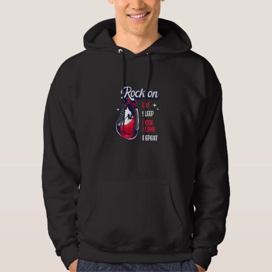 Eat Sleep Rock klim Repat Activity Rock Hoodie (Voorkant)