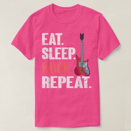 Eat Sleep Rock RepeatElectronic Rock Guitar 674 T-shirt (Design voorkant)