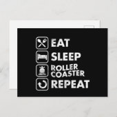 Eat Sleep Roller Onderzetters Herhaal Amusement Th Briefkaart (Voorkant / Achterkant)