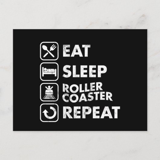 Eat Sleep Roller Onderzetters Herhaal Amusement Th Briefkaart (Voorkant)