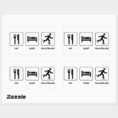 Eat Sleep Rollerblade Rechthoekige Sticker (Vel)