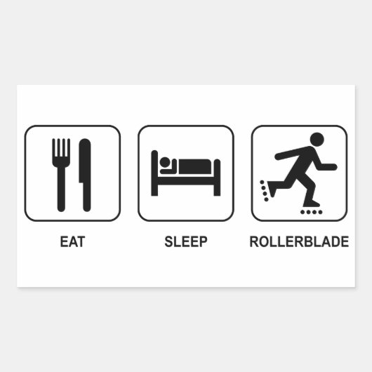 Eat Sleep Rollerblade Rechthoekige Sticker (Voorkant)