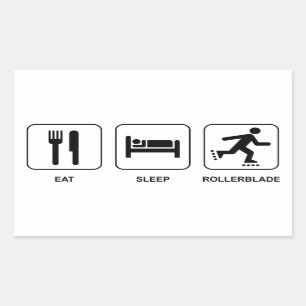 Eat Sleep Rollerblade Rechthoekige Sticker