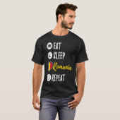 Eat Sleep Romania Herhaal T-shirt (Voorkant volledig)