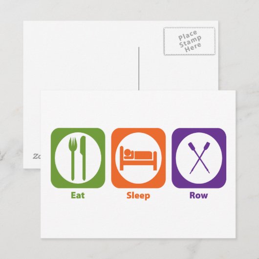 Eat Sleep Row Briefkaart (Voorkant / Achterkant)