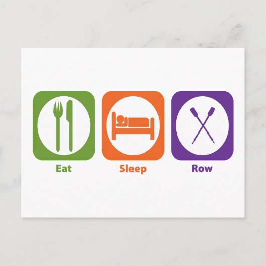 Eat Sleep Row Briefkaart (Voorkant)