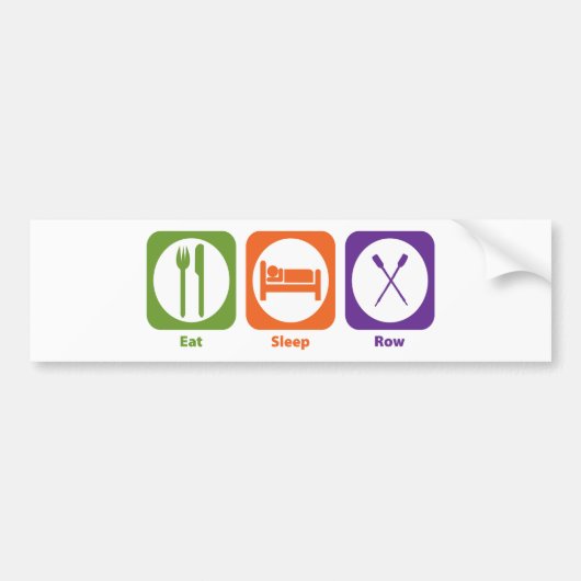 Eat Sleep Row Bumpersticker (Voorkant)
