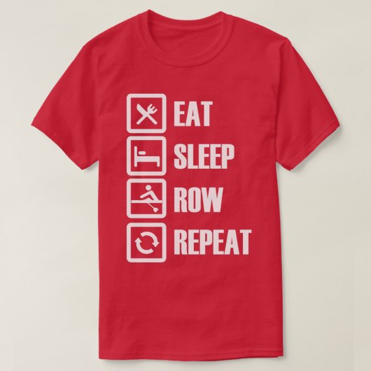 Eat Sleep Row Herhaal 6 T-shirt (Design voorkant)
