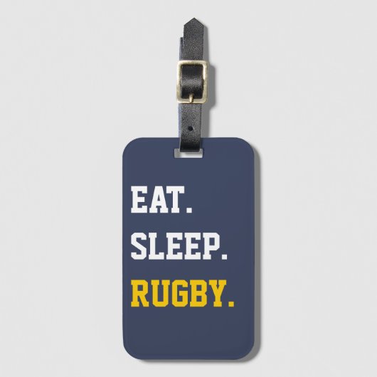 Eat Sleep Rugby Bagagelabel (Voorkant (verticaal))