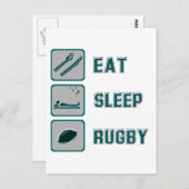 Eat Sleep Rugby Briefkaart (Voorkant / Achterkant)