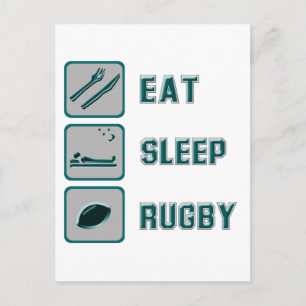 Eat Sleep Rugby Briefkaart