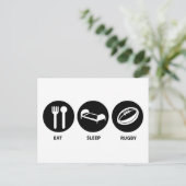 Eat Sleep Rugby Briefkaart (Staand voorkant)