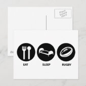 Eat Sleep Rugby Briefkaart (Voorkant / Achterkant)