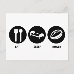 Eat Sleep Rugby Briefkaart