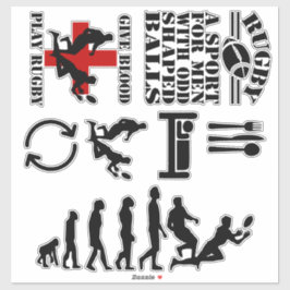 Eat Sleep Rugby Collectie herhalen Sticker