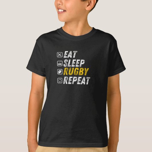 Eat Sleep Rugby - Funny Rugby Gift T-shirt (Voorkant)
