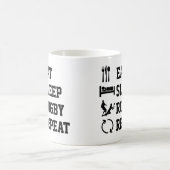 Eat Sleep Rugby Herhaal Sport Koffiemok (Center)