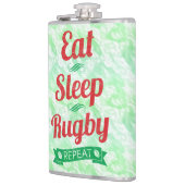 Eat Sleep Rugby Herhalen Heupfles (Links)