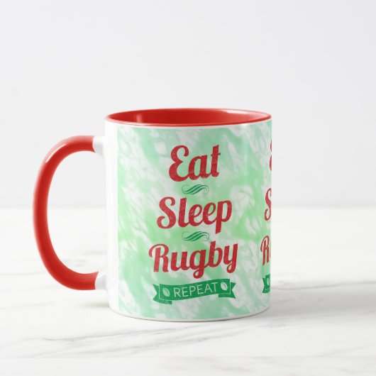 Eat Sleep Rugby Herhalen Mok (Links)