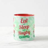 Eat Sleep Rugby Herhalen Mok (Midden)