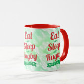 Eat Sleep Rugby Herhalen Mok (Voorkant rechts)