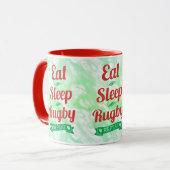 Eat Sleep Rugby Herhalen Mok (Voorkant links)