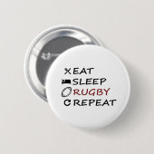 Eat Sleep Rugby Herhalen Ronde Button 5,7 Cm (Voorkant /achterkant)