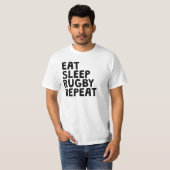 Eat Sleep Rugby Herhalen T-shirt (Voorkant volledig)
