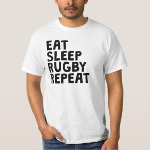 Eat Sleep Rugby Herhalen T-shirt