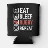 Eat Sleep Rugby Herhaling Sport Gift Blikjeskoeler (Voorkant)