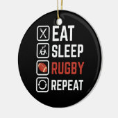 Eat Sleep Rugby Herhaling Sport Gift Keramisch Ornament (Links)