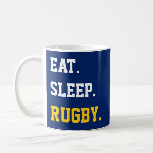 Eat Sleep rugby Koffiemok (Links)