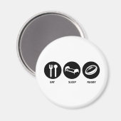Eat Sleep Rugby Magneet (Voorkant / Achterkant)