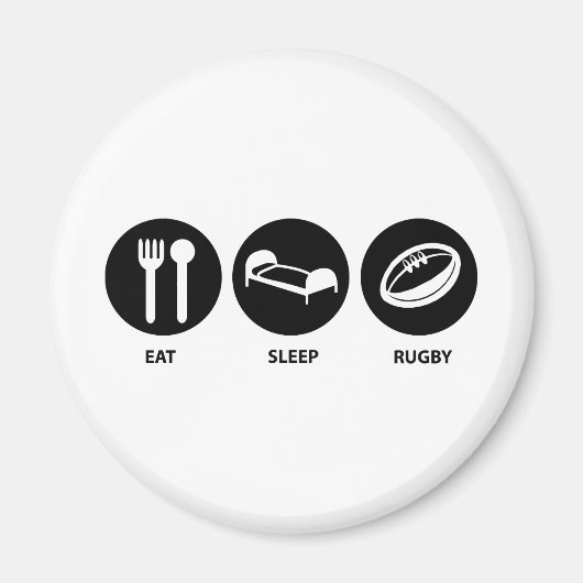 Eat Sleep Rugby Magneet (Voorkant)