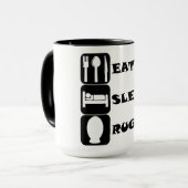 Eat Sleep Rugby Mok (Voorkant links)
