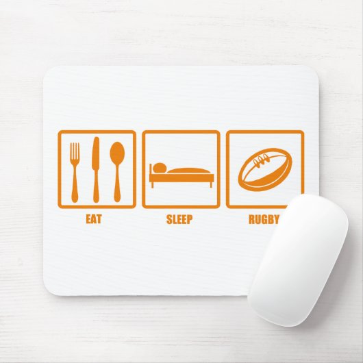 Eat Sleep Rugby Muismat (Met muis)