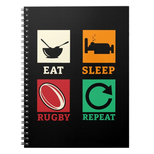 Eat Sleep Rugby Reputeren Rugby Player Rugby Coach Notitieboek (Voorkant)