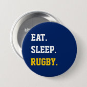 Eat Sleep rugby Ronde Button 7,6 Cm (Voorkant /achterkant)