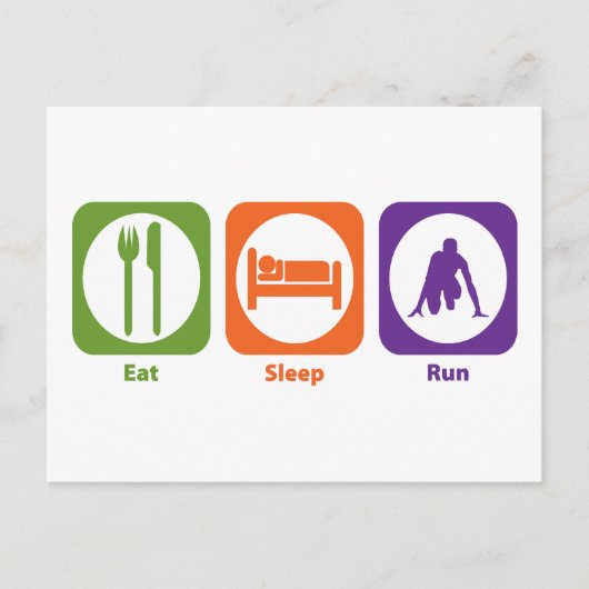 Eat Sleep Run Briefkaart (Voorkant)